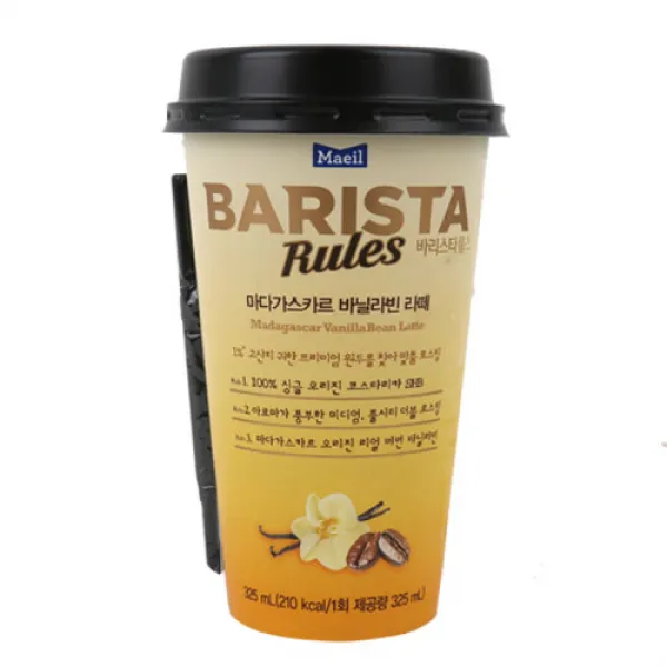 [메가마트] 매일 바리스타룰스 바닐라빈라떼 325ml, 단품