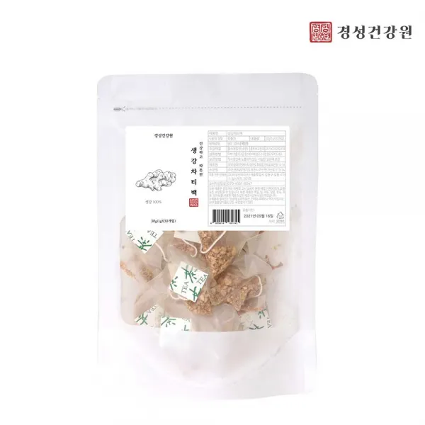 경성건강원 국내산 생강차 삼각티백 1gx30개입 진저롤성분 건강차 소화기진정 손발냉증 생강효능 기침 가래 감기예방 편두통 근육통완화, 1팩, 1g