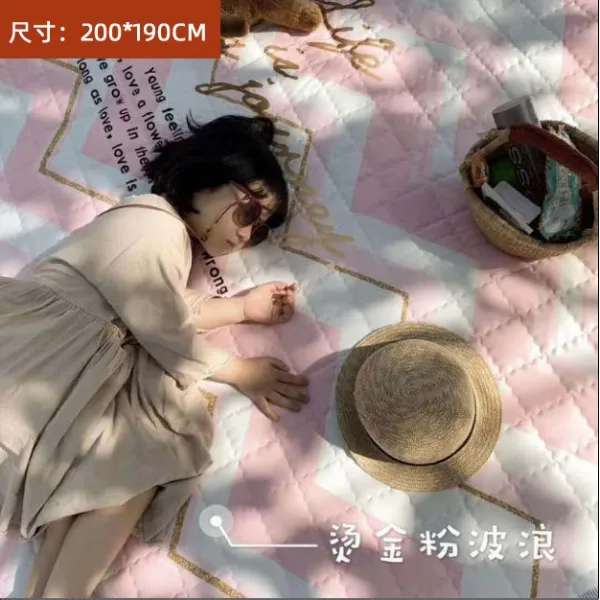중대형캠핑매트 실외 제습패드 가엽고편리한 캠핑 .비치타월 오염방지 매트피크닉 침대매트 잔디, T06-브론징 분파 200*190cm