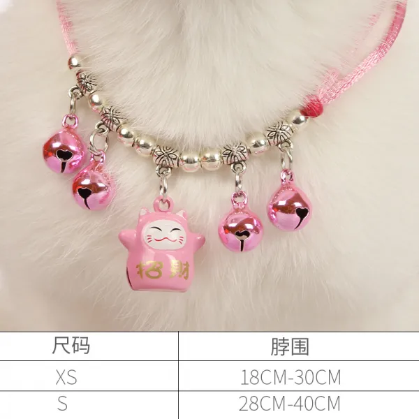 도그 방울 목걸이 태 디 보 미드 슈나우저 스몰 루프 인형 잉 숏 유어 캣 주얼리 넥워머 핑크 마네키 S소형