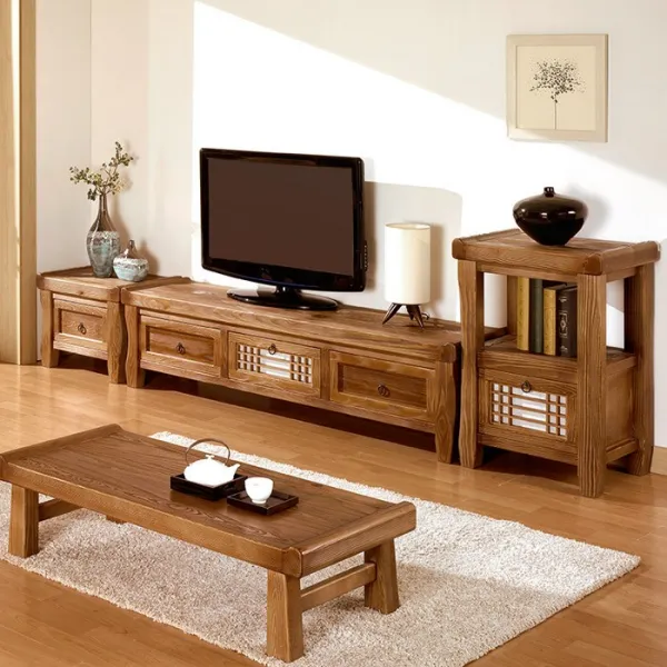 [마루엔개비] 온마루 고거실장세트 3pc, 단일상품