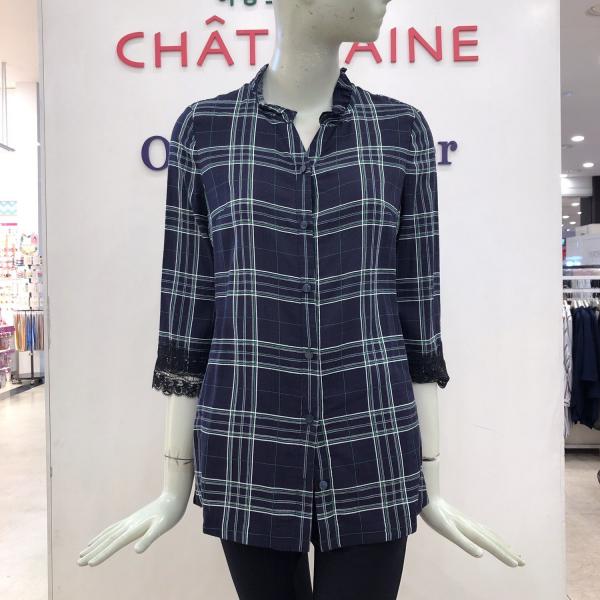 크로커다일 레이디 체크 박시 블라우스 Cl7fbl104