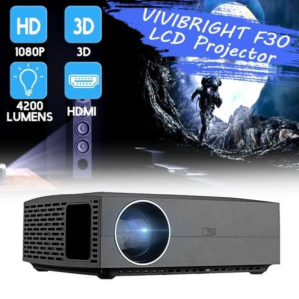 새로운 VIVIBRIGHT F30 4K HD 영사기 LCD 1080P 3D EU WIFI FHD 소형 휴대용 영사기 4200 루멘 1920x1080P, 06 프랑스
