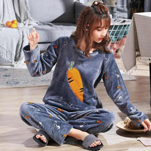 실내복 여성 잠옷 홈웨어 수면 여자 극세사 가을 겨울 털 커플 샤워 가운 파자마 Wg201105190z