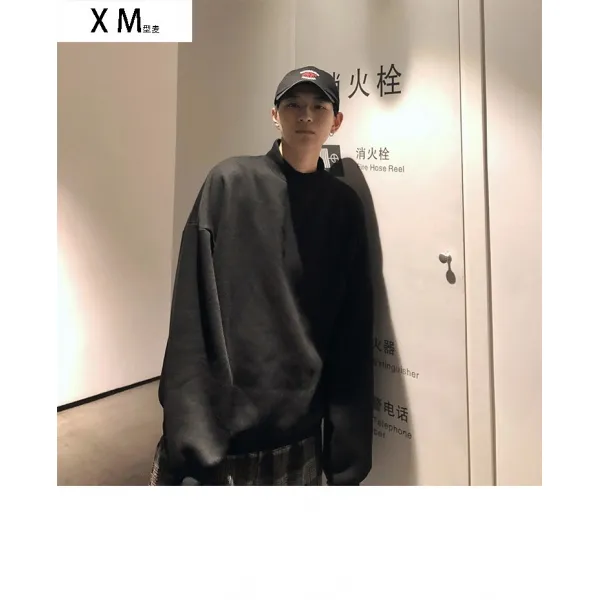 차오차오 코트 패션 남 코디 생 목폴라 가디언스 바람 구미 면 중반추 트렌드 카고, 블랙