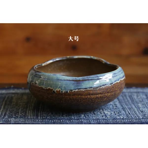DIPYLON 일본풍 일식기 꽃 화분조도고 내기 돈 세탁해 도예어항용, 라지 사이즈