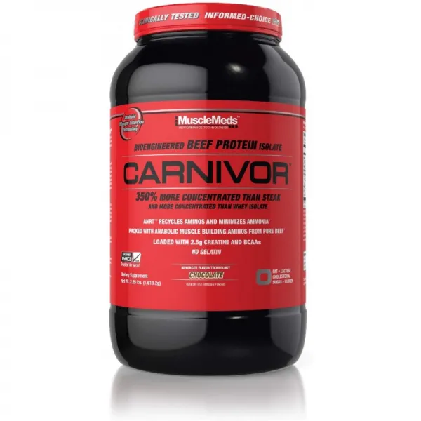 MuscleMeds 육식 쇠고기 단백질 분리 분말 초콜릿 2 파운드, 1, 단일상품