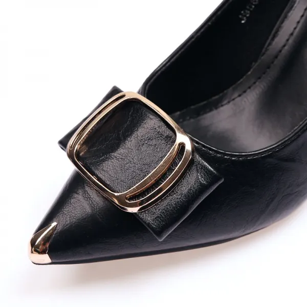 0 의기양양 진피 춘추 하이힐 여 세 굽 스틸레토 워크슈즈