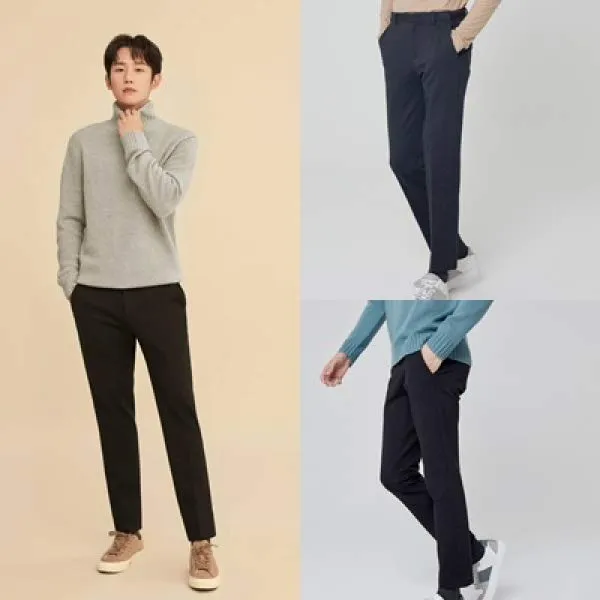  현대백화점 마인드브릿지 Mtpt7101bk Tr4way스판솔리드라이크사이드밴딩크롭정해인테이퍼드팬츠