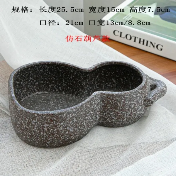 수반 분재 꽃꽂이 접시 그릇 빈화분 화분 큰 대형 라지 책상 사무실 거실 다육 수련, O.모조석 호리병