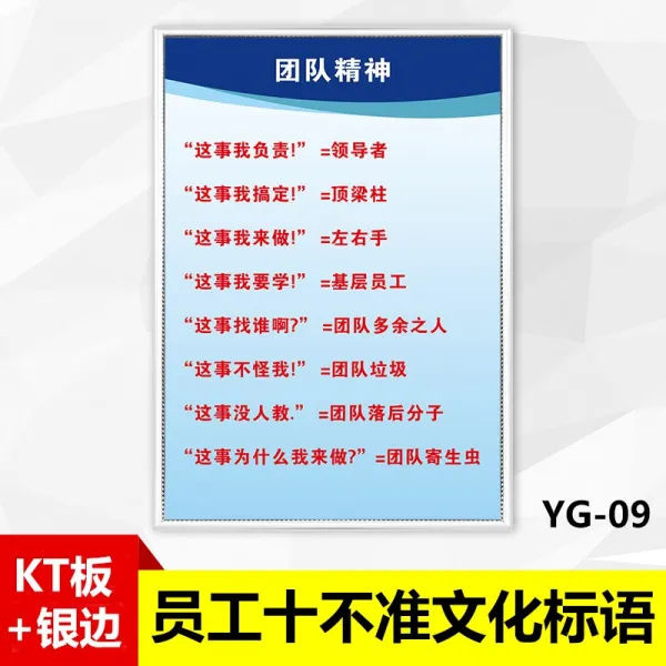 나타나엘 문자간판용 종업원 10 정확하지 않다 기업 문화다 홍보 사무실 괘도 회의실 작업장 단결 벽 스티커 패 사기 짧은, 60x80cm, 팀 스피릿 YG-09KT 판 _은테두