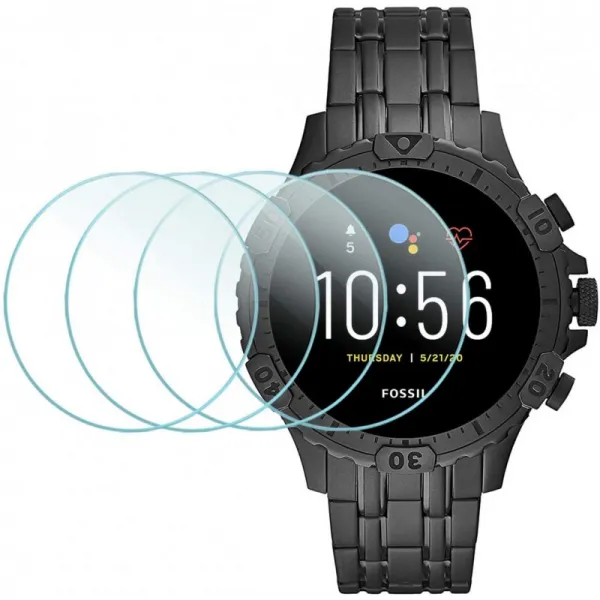 Fossil Gen 5 Garrett 화면 보호 기용 Suoman 4 팩 Fossil Gen 5 Garrett 스마트 워치 용 강화 유리 화, 1, 단일상품