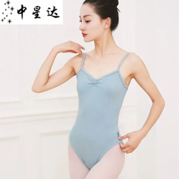 발레 복 트 레이 닝 복 조절 탱크 톱 여자 무용 수 트 레이 닝 기초 학예고의 몸 체 복 연두색 M, 상세페이지 참조