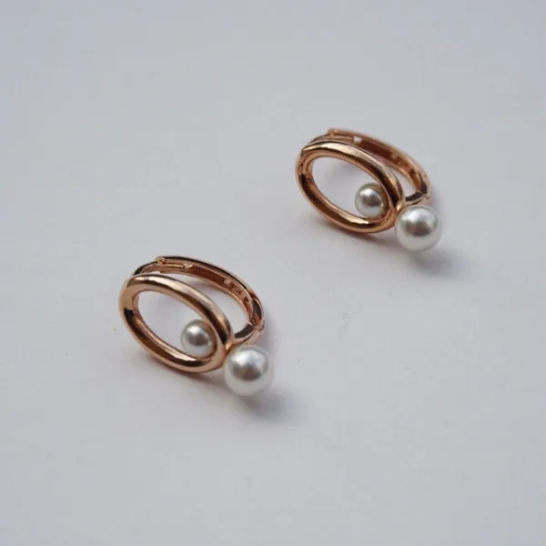 [녹다] 14k gold two pearl earring