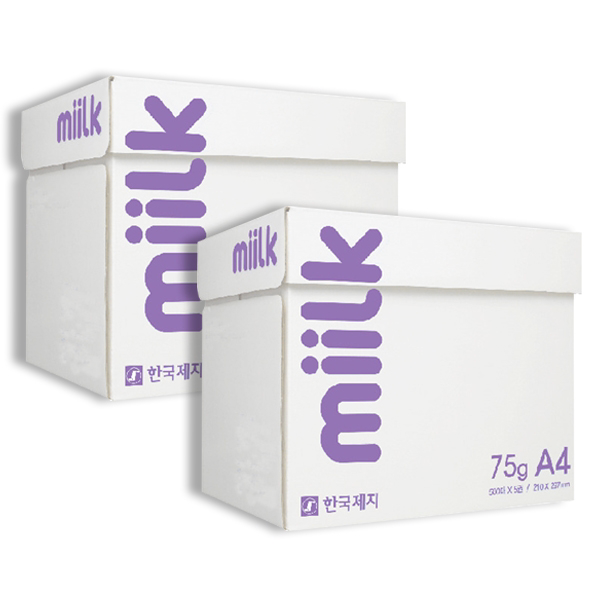 [z]한국제지 밀크복사용지 A4(75g) 2BOX 5000매