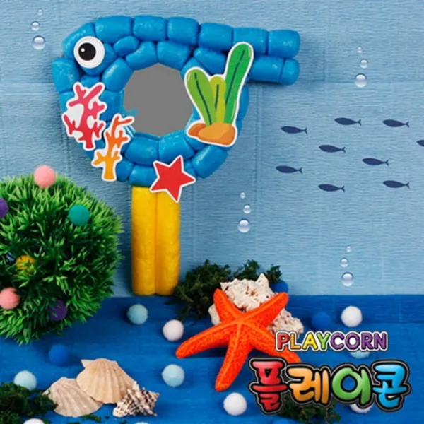 79 세라상회 / (만들기재료)플레이콘 물고기손거울(5인용) 2개묶음(10인용) 엄마표미술 유아만들기 만들기재료 플레이콘/퍼니콘