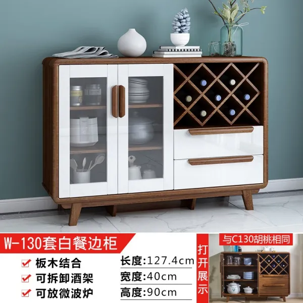 전자레인지 중국스타일 식탁 모던 심플 원목 찻물 그릇수납장 술장 주방 사물함, T15-W-130세트 공밥 사이즈장(포장한), C01-더블도어