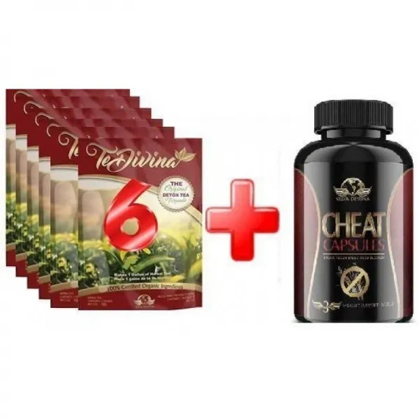 상품있는 te-divina 6 주 공급량과 Vidadivina의 치트 캡슐로 뜨거운 체중 감소 iaso 차보다, 1