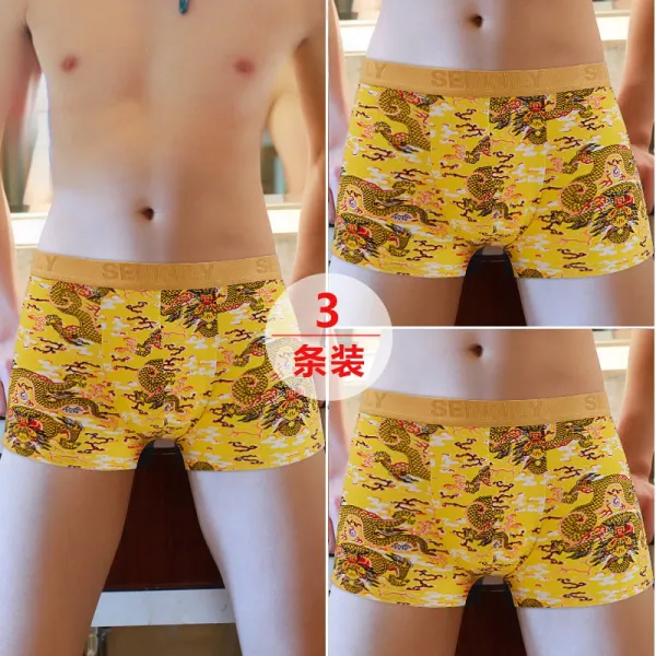 남자속옷 남성 팬티 여름시즌 금용 프린팅 그림 대나무섬유 사각팬티 통기성 유행