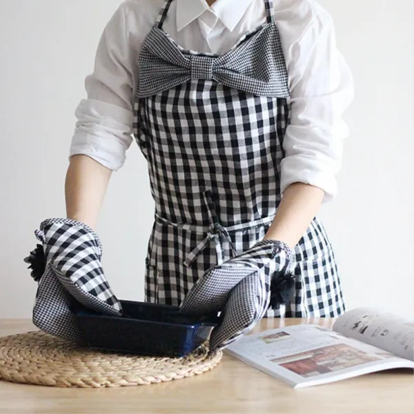 빅 리본 체크 원피스 앞치마 패션앞치마 화실앞치마 제빵앞치마 꽃집앞치마 단일색상