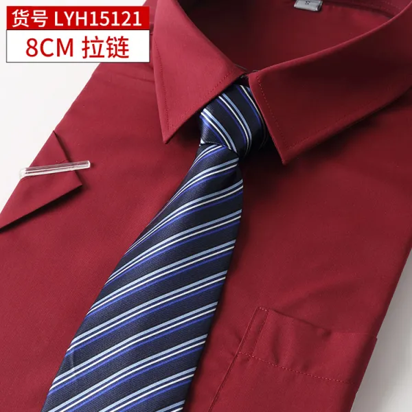 지퍼넥타이 남자 정장 비지니스 직업 로 올리다 얻다 결혼 신랑 레드 식 8CM 3354553660, LYH15121 (8CM 지퍼 )