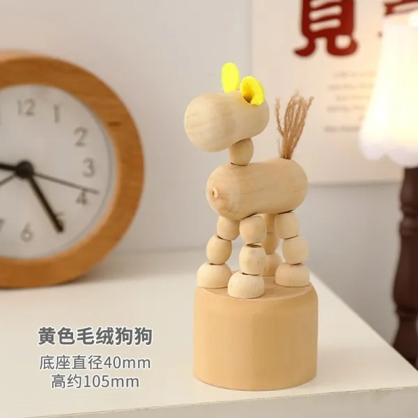알찬손만두 캐릭터드라이버커버 작다 너무 멍청함 동창 목석 같은 사람 숏 동물 미니 진열 장식품 애니메이션 큐트 독창적 무드, 엘로우 털 강아지