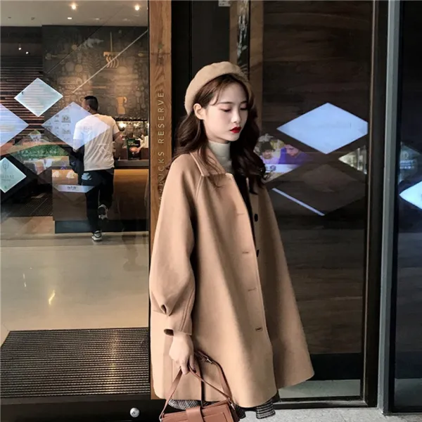 디에프 여성 여자 쪼꼬미 에이라인 코트 박시핏 겨울코트