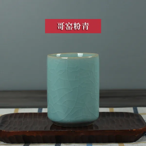 해외 주문 Longquan 청자 물 컵 세라믹 컵 250ml 6 색 직접적인 입 환대-28939, 05. Geyao 파우더 그린, 단일옵션