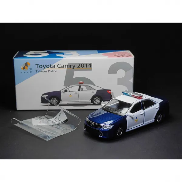 Tiny 1/64 53 Toyota Camry 2014 Taiwan Police 소방차 자동차 모형 합금 모형 한정판 수집하다