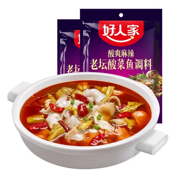 좋은 사람 구단 산채 생선 시큼하다 맵다 매운 맛 양념 405g 사천 김치 중경 호남 산채 생선 양념 쌈 시큼하다 매운 산채 생선 한 봉지, 상세페이지 참조