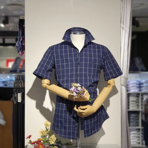 바찌 NC웨이브충장점 슬림형남방 시원하고 구김제로 다림질 NO!! 서커소재 막입어도 너무도 좋은 선물용 내남편 내친구가 입어도매력적인 남방형셔츠 (VD1J2CS662N0), 네이비