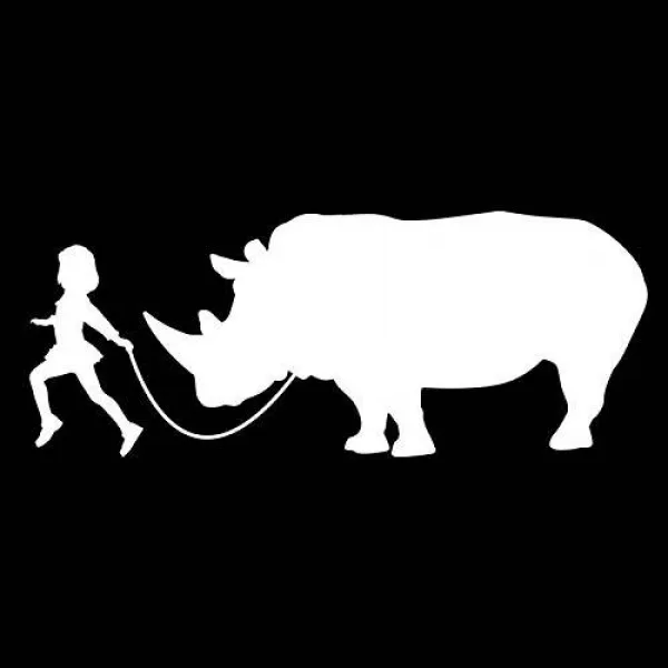 Rhinoceros 비닐 스티커 데 선도적 인 소녀 | 자동차 트럭 밴 SUVs 노트북, 상세내용참조
