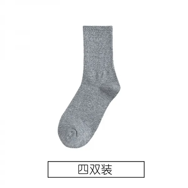 양말 자녀 길이 통원숙풍 ins 중 스타킹 흑백 순색 하이 웨이스트 추동 학생 남, 그레이 4겹룩