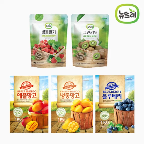  뉴뜨레 공식몰 냉동과일 3kg~ 딸기 블루베리 망고 키위 1개 중국산딸기5kg