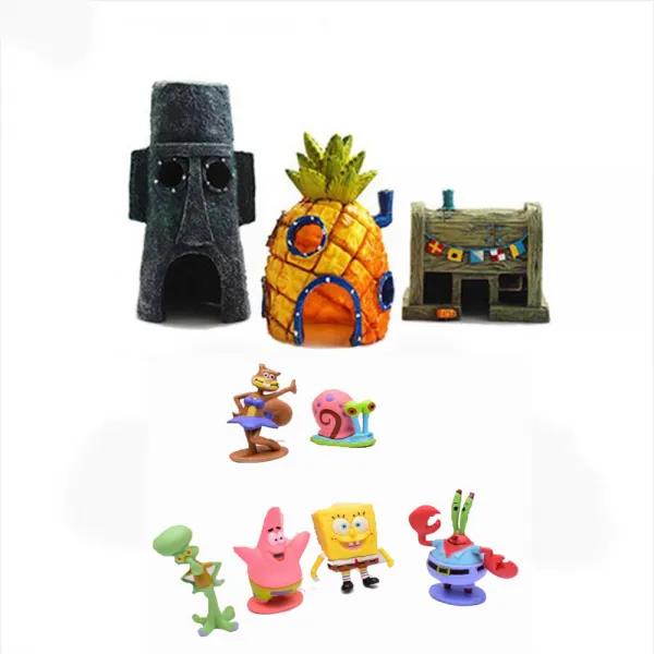 스펀지밥 피규어 풀세트 집3종 피규어6종 