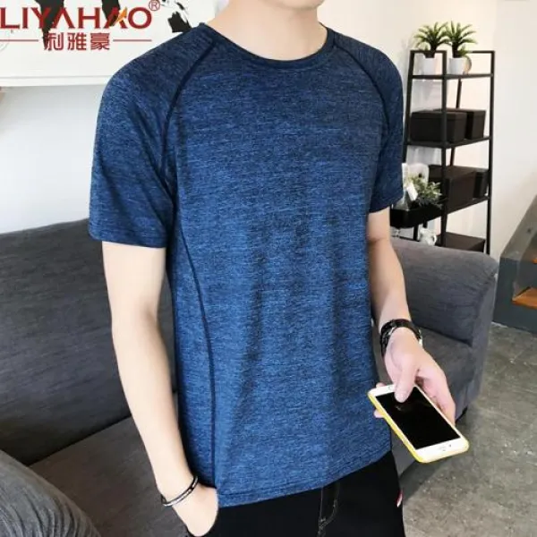 남자 루즈핏 오버핏 티셔츠 반팔 남성 여름 얼음 실크 남성 티셔츠 빠른 건조 옷 동향 스포츠 신체 지방 플러스 지방 큰 통기 통풍이 반 소매