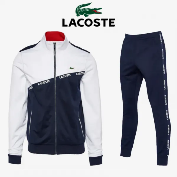 [해외] 미국정품 Lacoste Tape Tricot Track 라코스테 테이프 트리콧 남자 트레이닝 트랙자켓 및 트랙팬츠바지