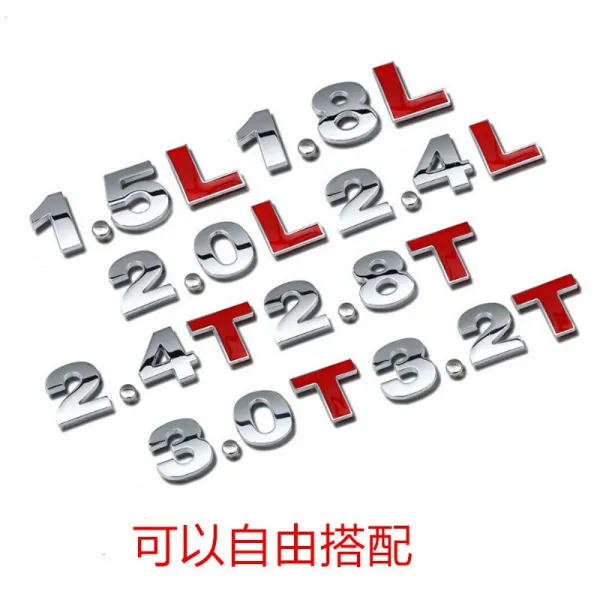 포드 리복 복스 리츠 자동차 배기량 로고 수정 장식 용품 금속 후미 숫자 레터링 스티커, 분체 기타 배열 촬영함