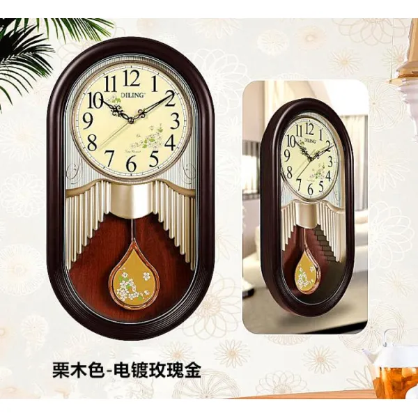 전통스타일 골드 포인트 원목 인테리어 궤중시계 B