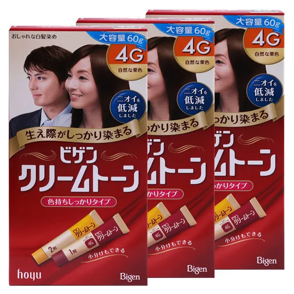 비겐크림톤 대용량 염색약 자연밤색4Gx3개 새치커버, 단일상품, 단일색상