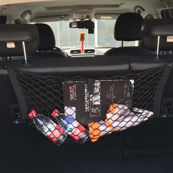 자동차 양옆에 suv 트렁크 의자 등받이 뒷줄 그물주머니걸이 차용 선반 주머니 수납 그물, 더블레이어 걸이 망