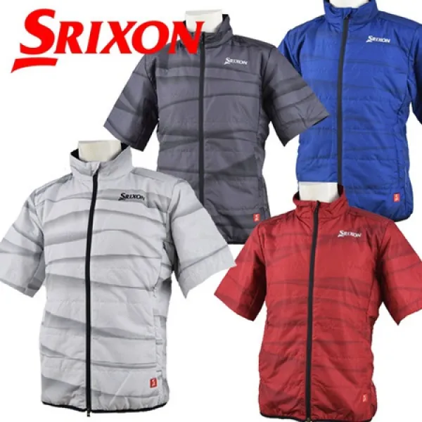 초특가 반액！55%OFF！스릭슨SRIXON데상트 골프 GOLF 반소매 재킷 풀 ZIP 반소매 블루존 SRM4317F 2017FW, CGR C그레이