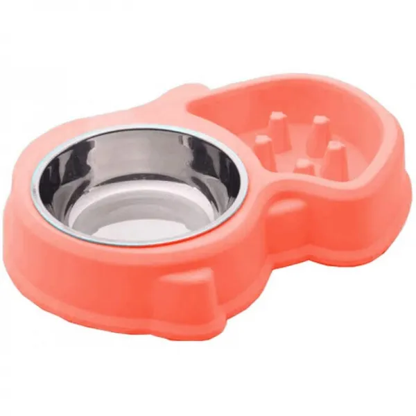 Holdpaw Feeder Slow Eat 애완 동물 그릇 내구성 무독성 질식 방지 디자인 핑크