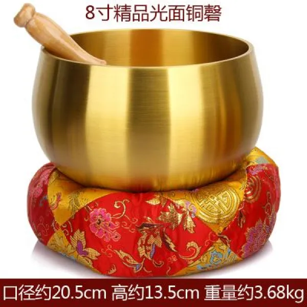 송발흥왕네팔송발불음발 요가 수행함 발전경 동경 실내 진열함 두꺼운 8인치 양소품 유광 구리 경