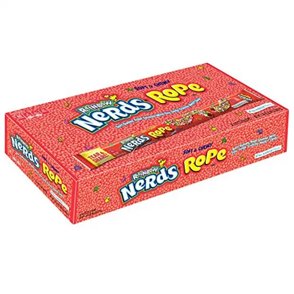 Nerds 너즈 Rope Rainbow Candy 로프 레인보우 사랑방캔디 너즈캔디 0.92oz(26g) 24개입, 1세트, .g