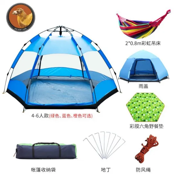 야외 캠핑 46인 공사장 텐트 군 그린 대텐트 2m x3m 공사 군록 실외, 더블레이어 육각 패키지 2O48