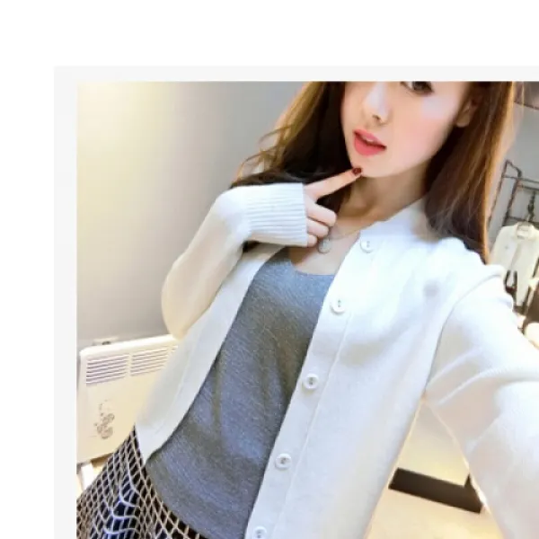 [해외]여성상의 > 니트/스웨터/가디건 여성 상의 / 여성 가디건 / 캐주얼의류 New spring and summer autumn and winter sweater female short paragraph Slim