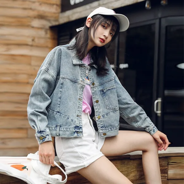 초록무역 해외배송 빈티지패션 캐주얼룩 연청 자켓