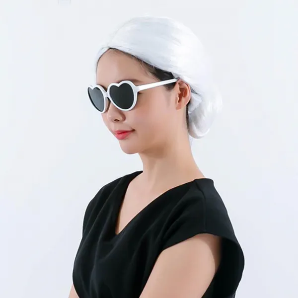 POOKAS 할머니 흰색 코스프레 가발 노인 분장 흰머리 파티가발, 파티가발 할머니가발(화이트)