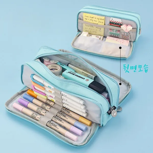 [마치]SPECIAL 캔버스 대형필통 6종, 스카이블루